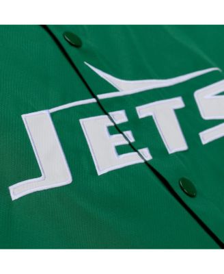 Men's Green New York Jets Coaches Full-Snap Hooded Windbreaker Jacket