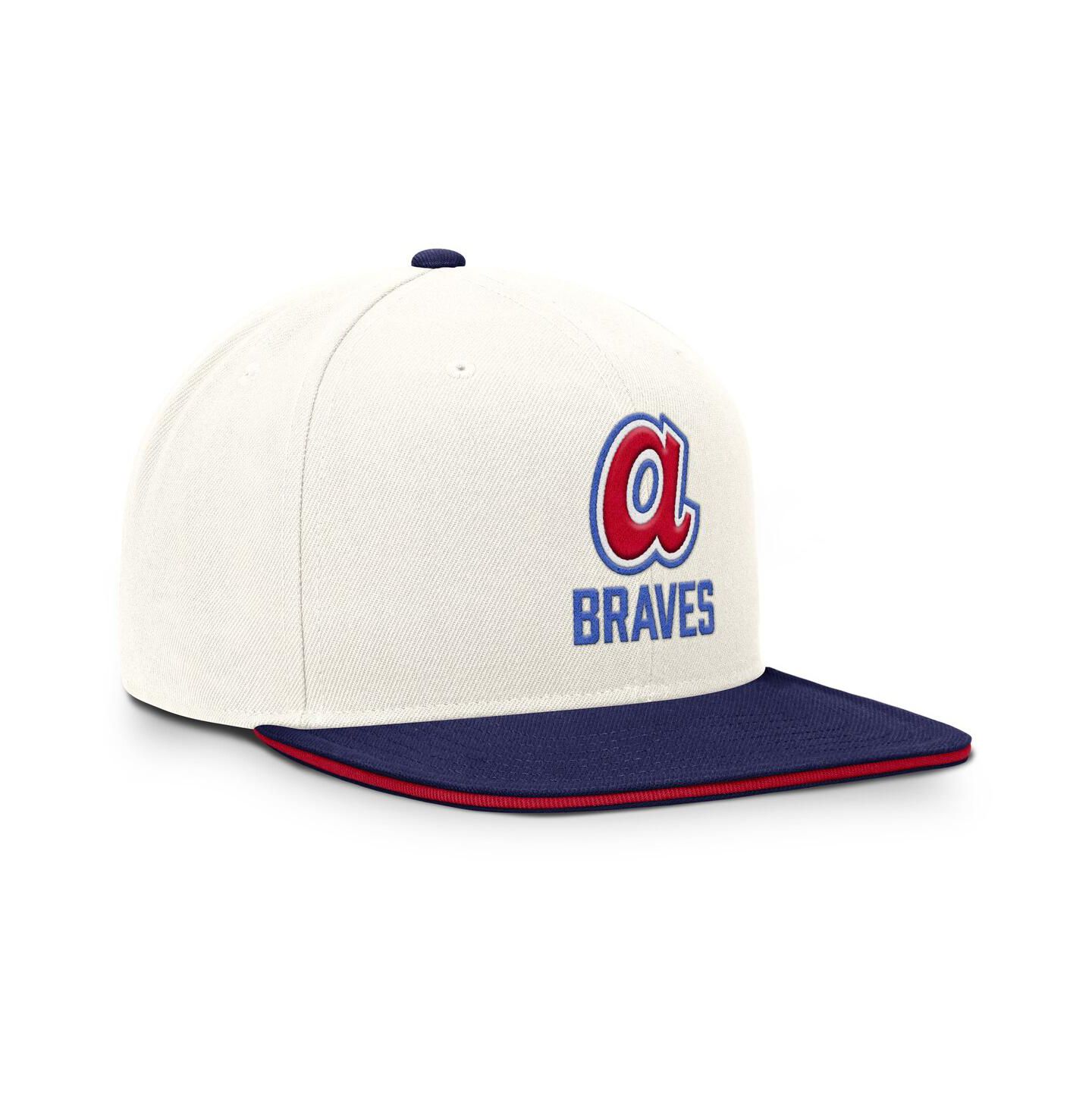 Мужская кепка Nike Cream/Royal Atlanta Braves Cooperstown Pro Dri-FIT Snapback Hat — фото 3