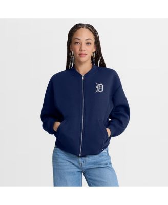 Women's Navy Detroit Tigers Oversized Rage Against Full-Zip Jacket