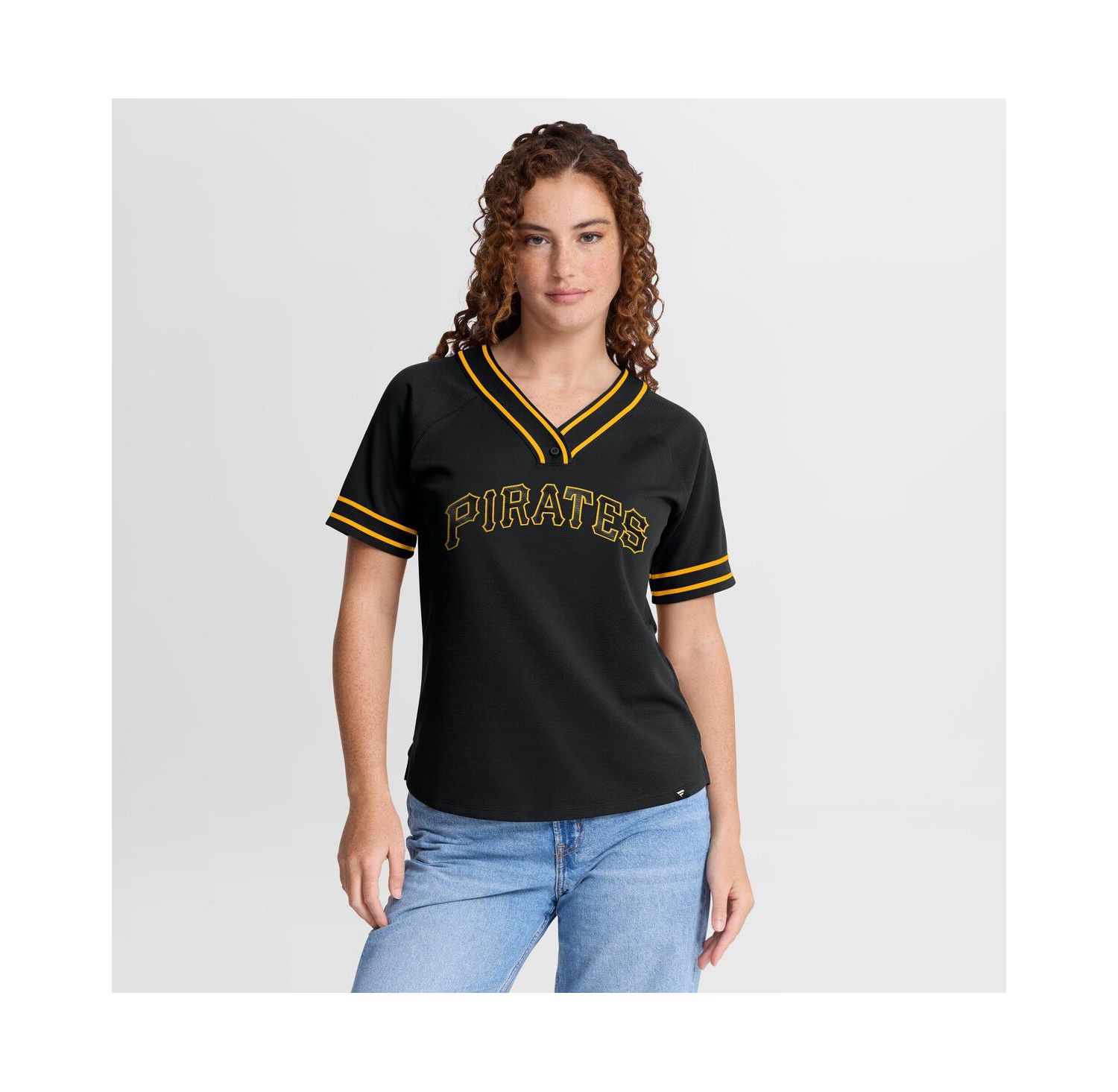 Women's Black Pittsburgh Pirates Diva Race Ahead Raglan V-Neck T-Shirt