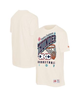 Men's Cream Oklahoma City Thunder Oversized City Edition Remix Vintage T-Shirt