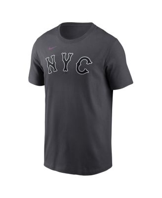 Men's Francisco Lindor Anthracite New York Mets City Connect Name & Number T-Shirt