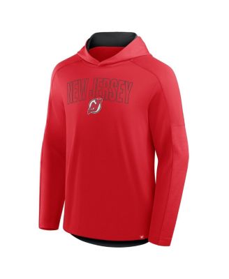 Men's Red New Jersey Devils Penalty Shot Long Sleeve Hoodie T-Shirt