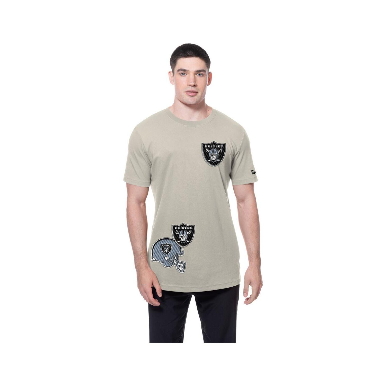 Men's Light Beige Las Vegas Raiders Multi Patch T-Shirt