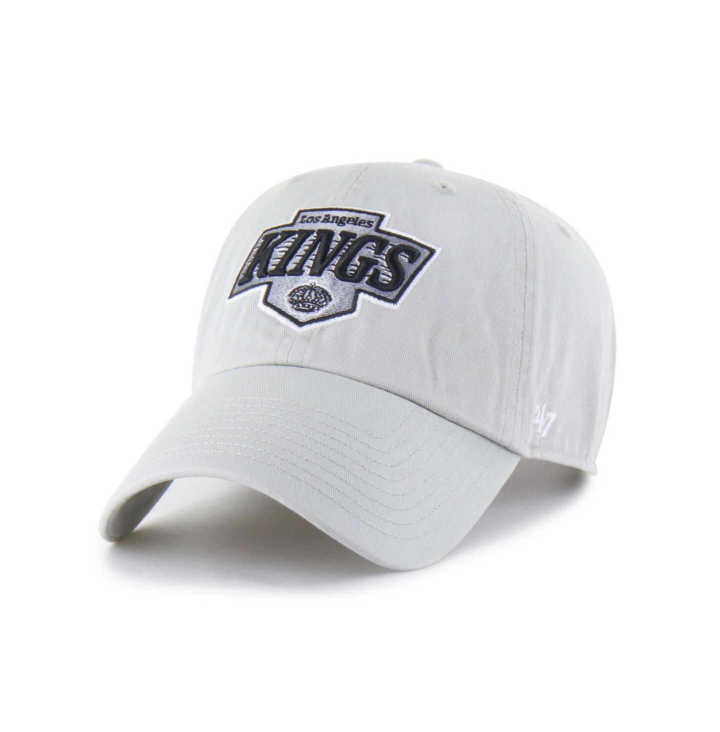 Мужская кепка '47 Brand Gray Los Angeles Kings Core Logo Clean Up Adjustable Hat — фото 1