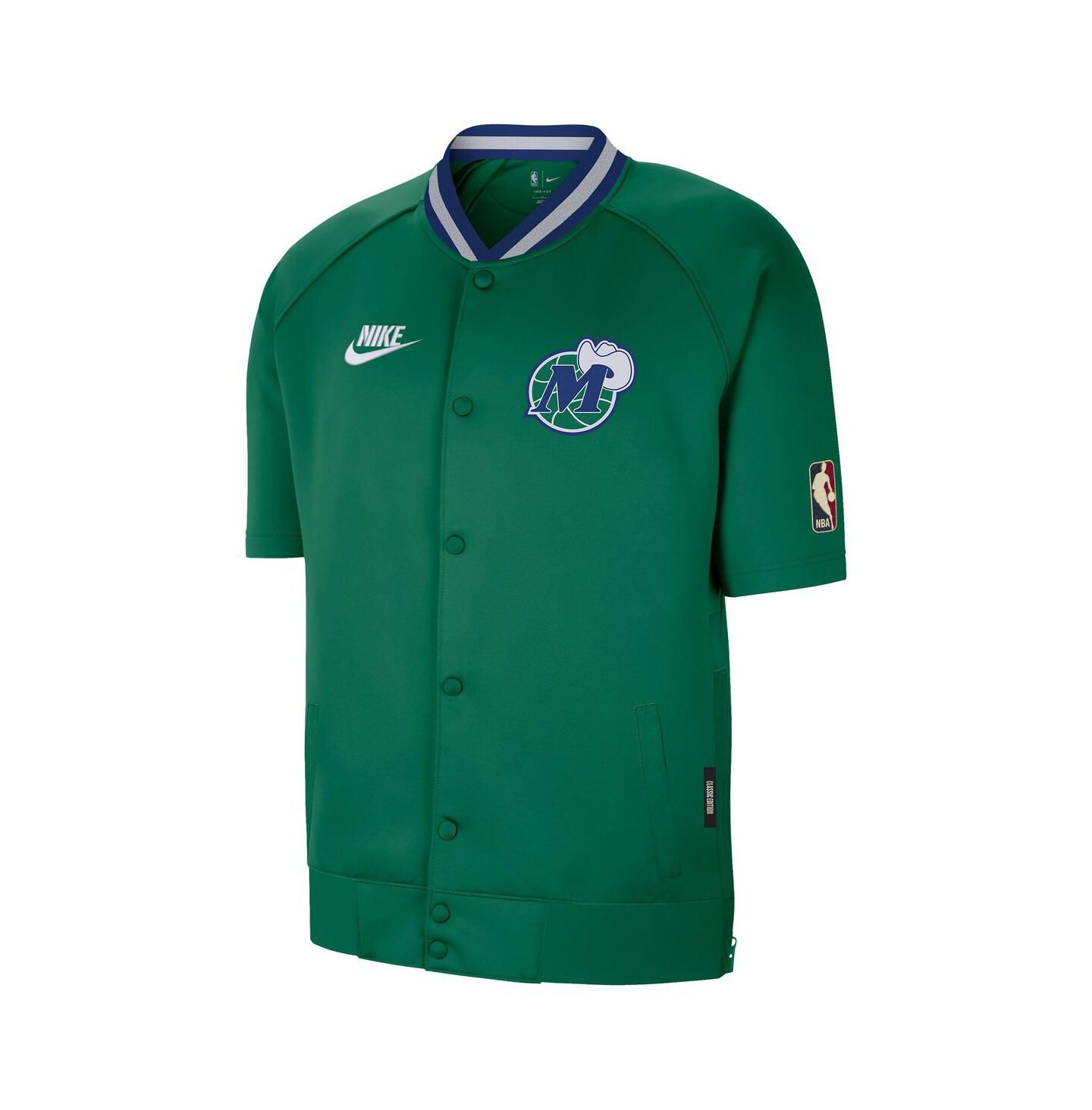 Мужская куртка Nike Green Dallas Mavericks Classic Edition Hardwood Classics Authentic On-Court Game Full-Snap — фото 3