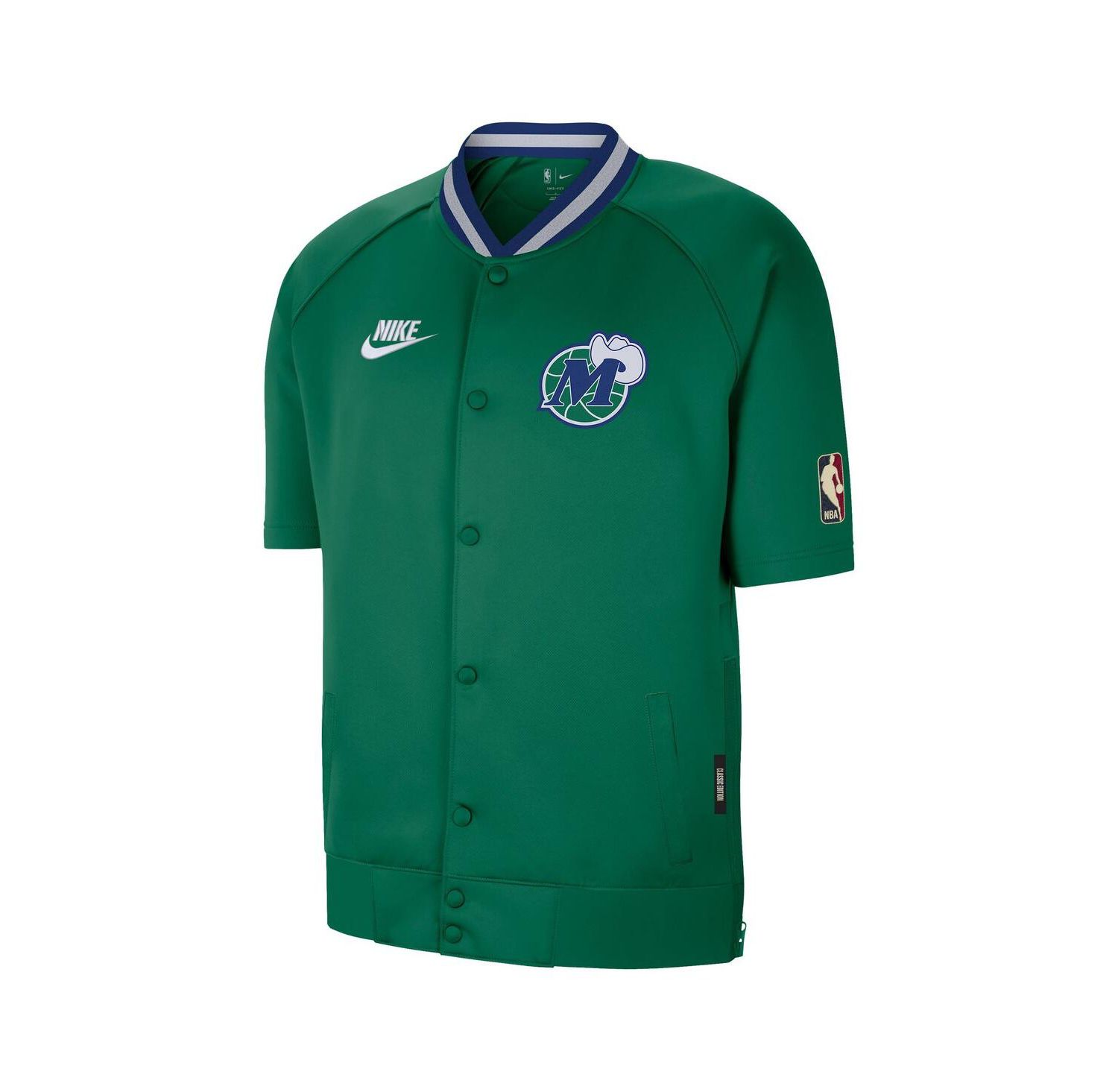Men's Green Dallas Mavericks Classic Edition Hardwood Classics Authentic On-Court Game Full-Snap Jacket