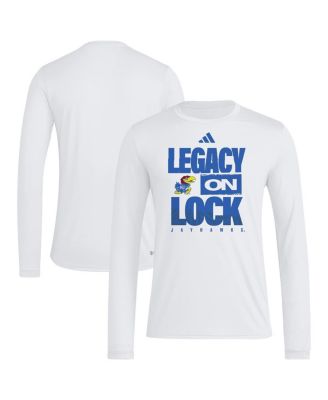 Men's White Kansas Jayhawks Legacy On Lock Pregame Long Sleeve T-Shirt