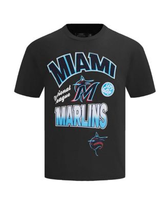 Men's Black Miami Marlins Turn It Up Dropped Shoulder T-Shirt