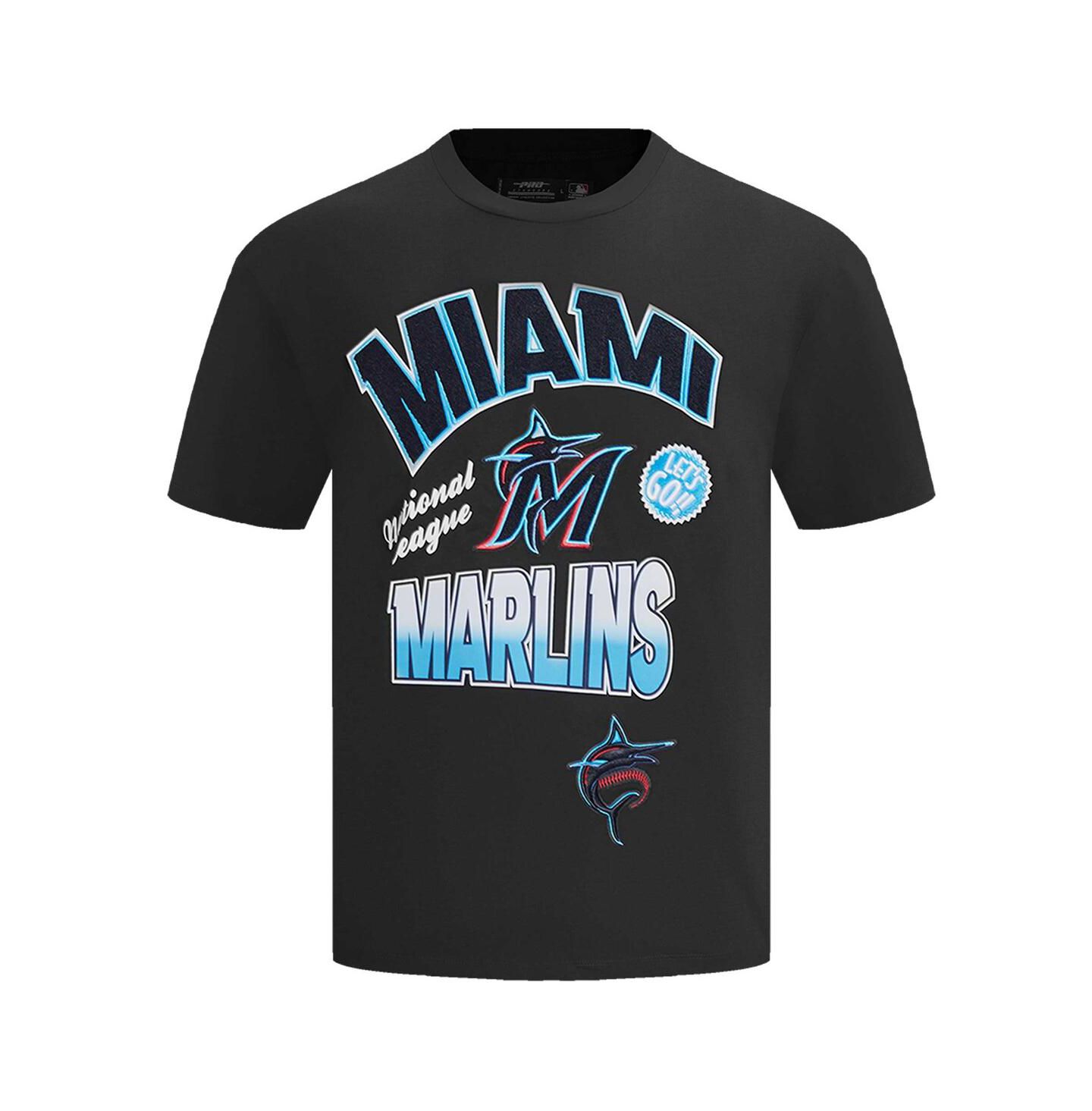 Мужская футболка Pro Standard Black Miami Marlins Turn It Up Dropped Shoulder — фото 3