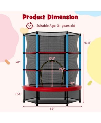 Kids Trampoline Recreational Bounce Jumper with Safety Enclosure Net