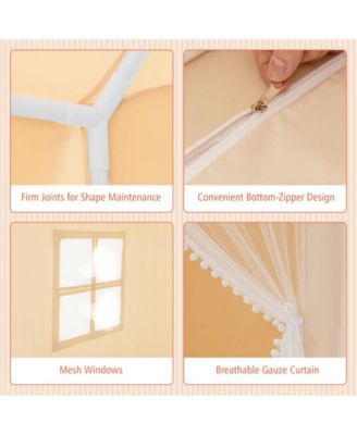 Kids Playhouse Tent with Star Lights and Mat