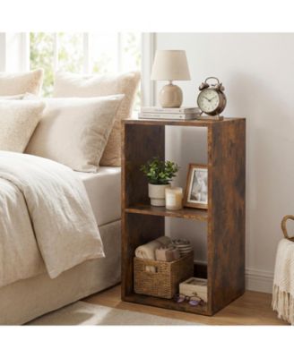 2-Cube Bookshelf with Back Guardrail for Living Room