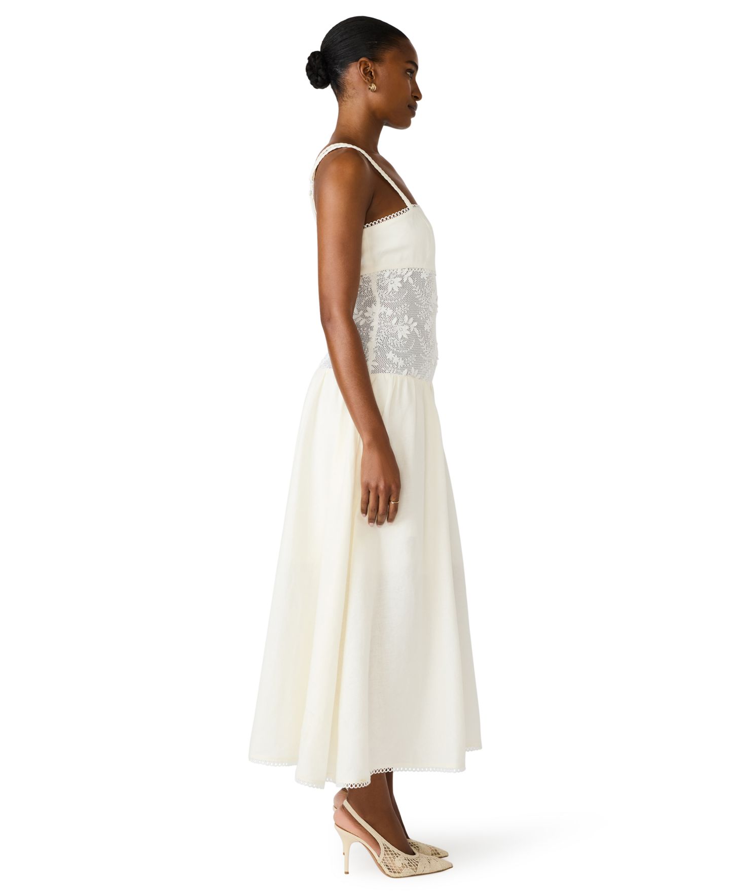 Женское платье Steve Madden Braided Strap Square Neck Midi, цвет: Состаренный — фото 2