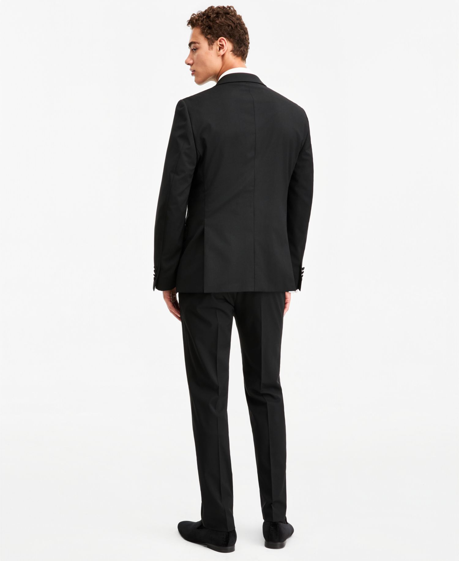 Men's Modern-Fit Flex Stretch Black Tuxedo Pants