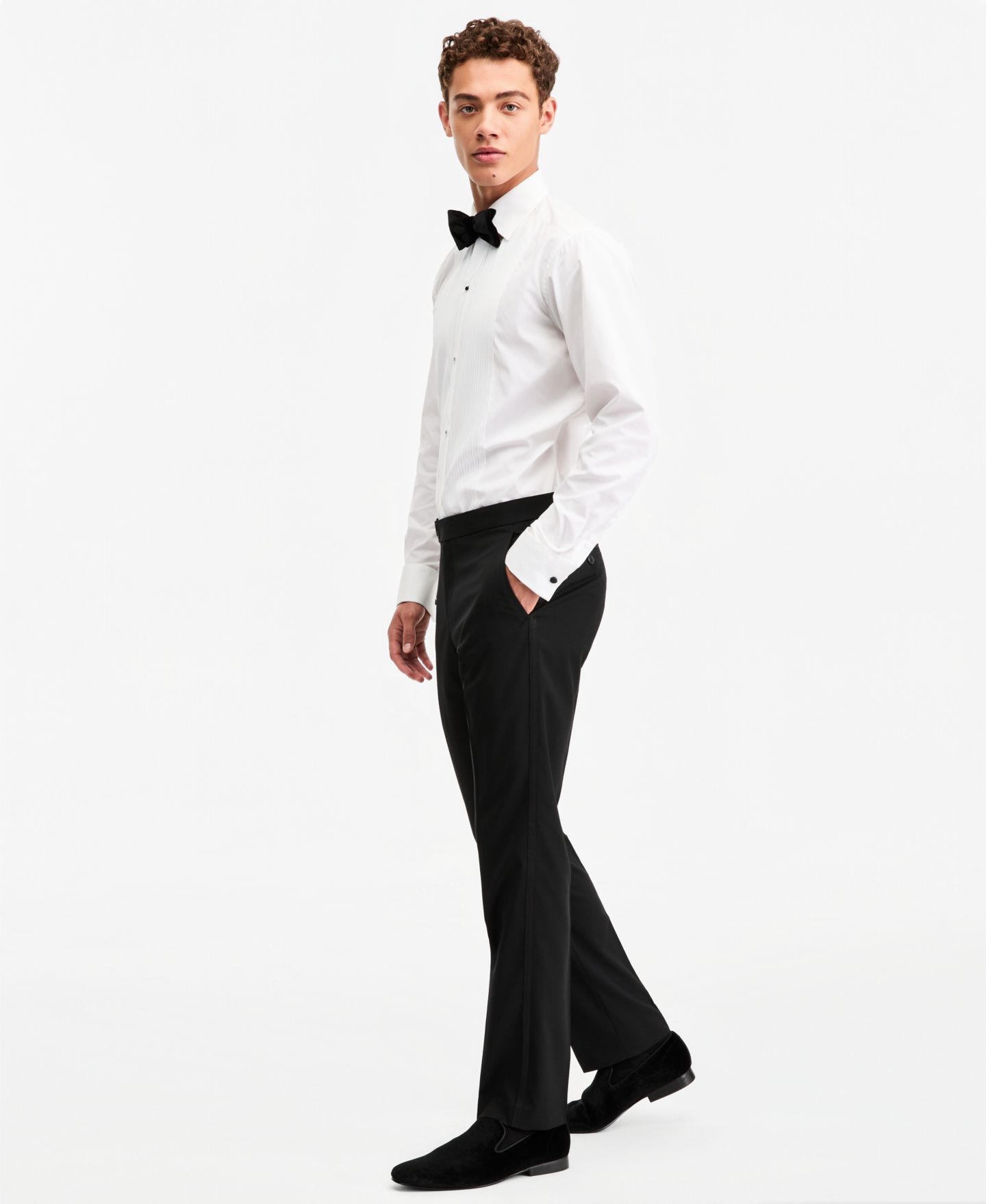 Мужские брюки Tommy Hilfiger Modern-Fit Flex Stretch Black Tuxedo, цвет: Чёрный — фото 2
