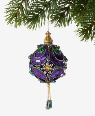 Peacock Embellished Ball Ornament