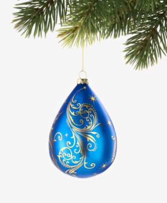 Celestial Gems Oval Shape Ball With Streak Design Ornament