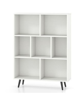 7-Cube Organizer Bookcase with Sturdy Metal Legs