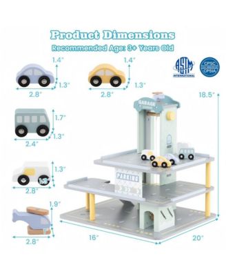 Parking Garage Playset with 4 Cars and Helicopter
