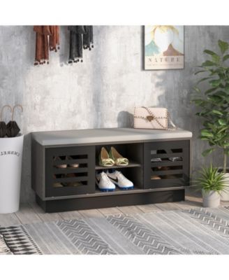 Shoe Bench with 6 Storage Compartments and 3 Adjustable Shelves