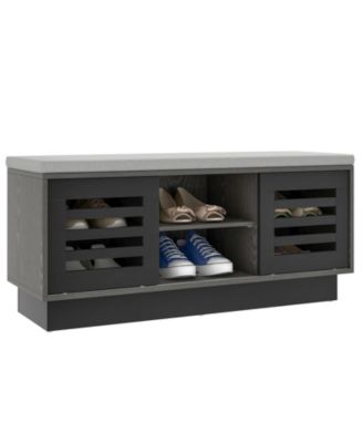 Shoe Bench with 6 Storage Compartments and 3 Adjustable Shelves
