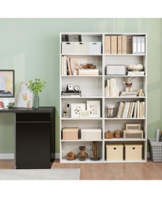 6-Tier Bookcase with 6 Open Shelves and Anti-Toppling Kits