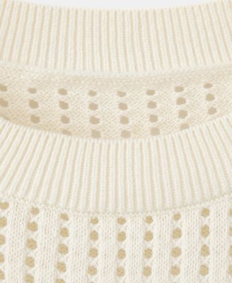 Women's Lace Accents Short-Sleeved Knitted Sweater