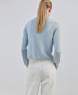 Women's Fine-Knit Straight-Fit Cardigan