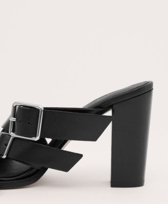 Women's Buckles Leather Strap Sandals