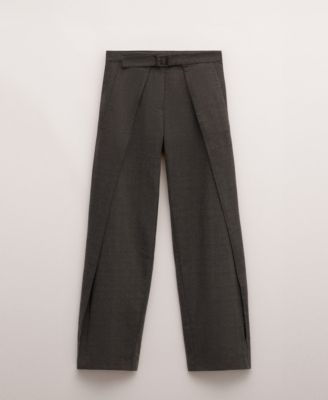 Women's Belt Pleated Pants