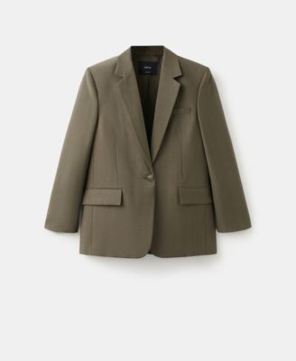 Women's Lapel Pockets Straight Suit Jacket