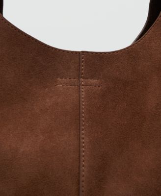 Women's Stitching Detail Suede Shoulder Bag