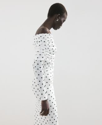 Women's Polka-Dot Strapless Dress