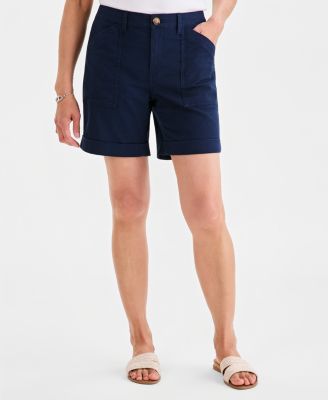 Plus Size Cuffed Utility Shorts