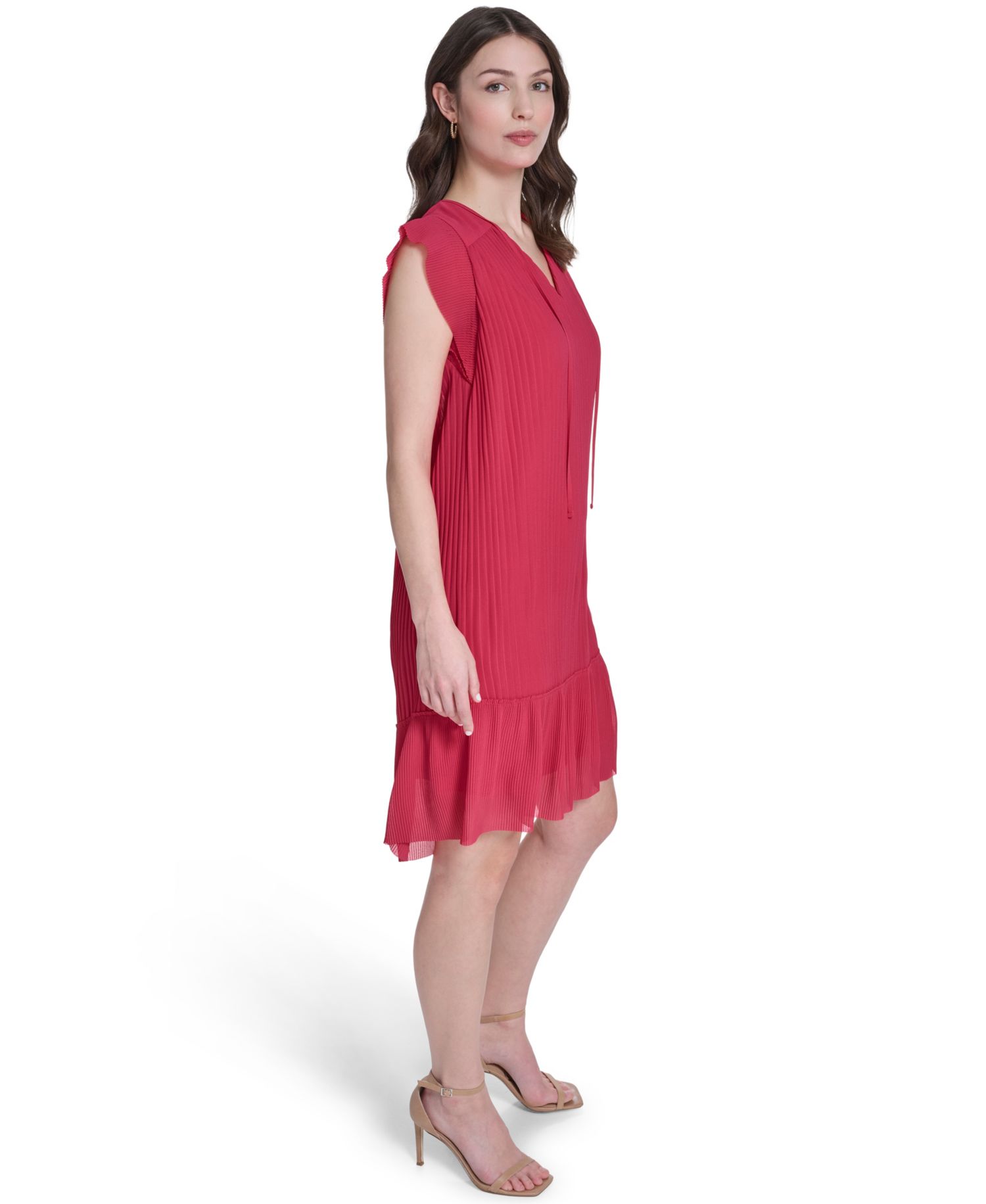 Women's Flutter Sleeve V-Neck Mini Dress