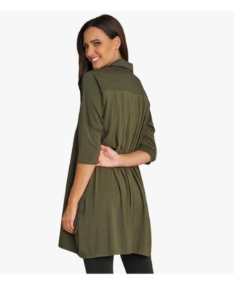 Women's 3/4 Sleeve Cotton and Jersey Tiburon Tunic