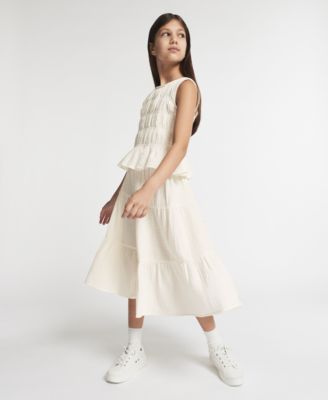 Girls' 7-16 Crinkle Knit Tiered Skirt