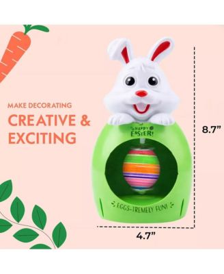 Easter Egg Art Decorator Kit, Mess-Free Egg Painting Set with Easter Egg Spinner Stand, 8 Colorful Markers and 3 Plastic Eggs