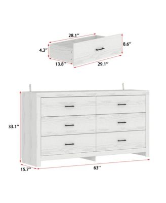 6-Drawer Finish Dresser Chest of Drawers Cabinet