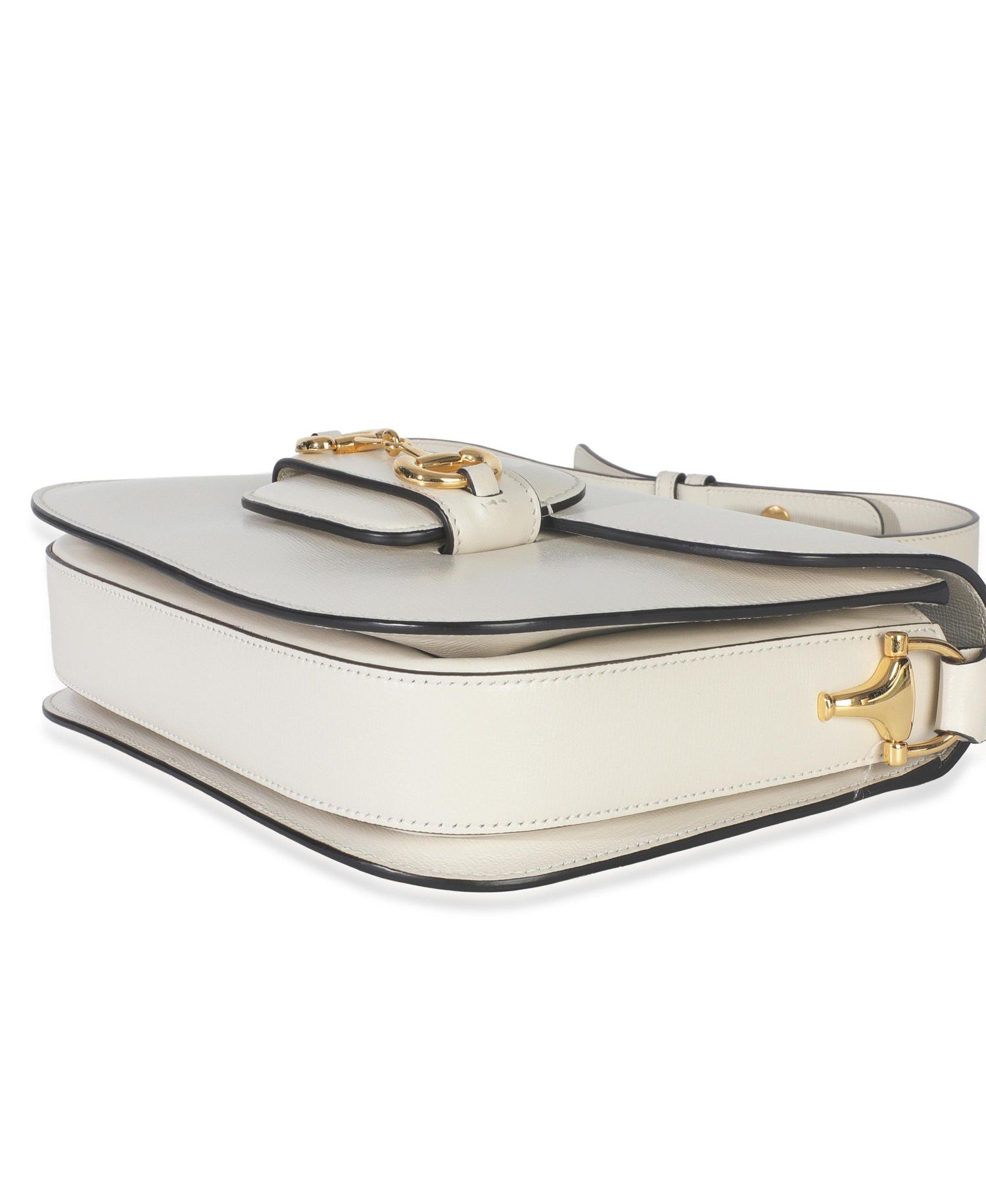 Mystic White Azalea Calfskin Horsebit Small 1955 Shoulder Bag