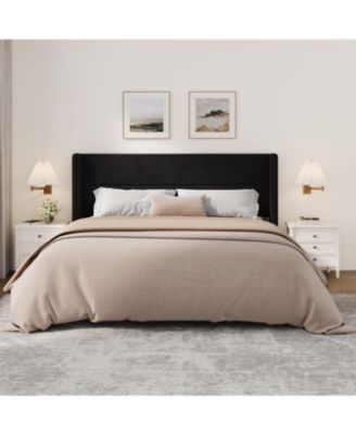 Soft Upholstered Platform Bed Frame with Wingback Headboard – Sturdy Wooden Slats, Noise-Free, No Box Spring Needed, Easy Assembly
