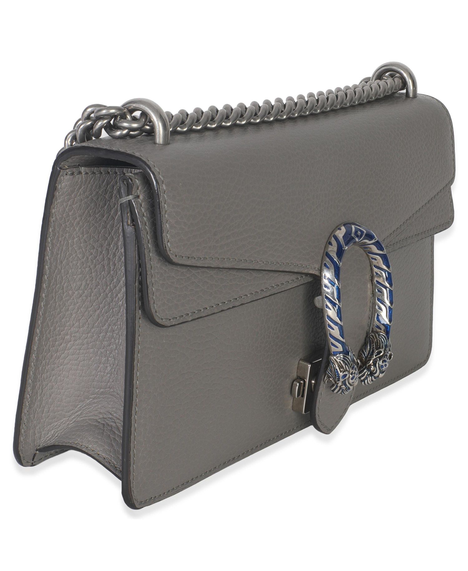 Dusty Grey Pebbled Calfskin Small Dionysus Shoulder Bag