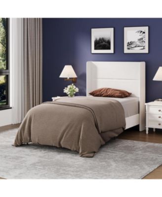 Soft Upholstered Platform Bed Frame with Wingback Headboard – Sturdy Wooden Slats, Noise-Free, No Box Spring Needed, Easy Assembly