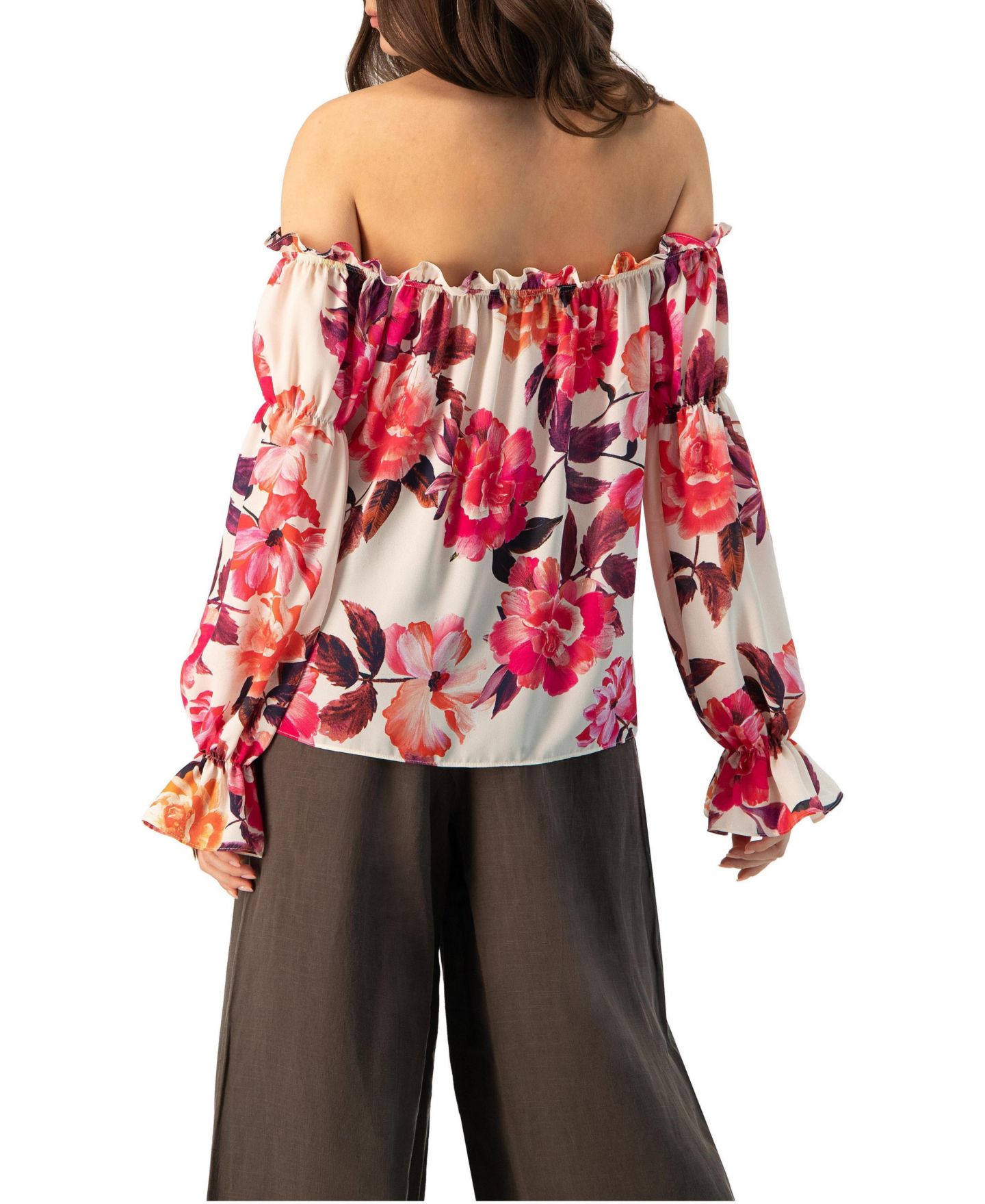 Женская блузка Ivonne Off-Shoulder Long Sleeve Printed, цвет: Слоновая кость — фото 2