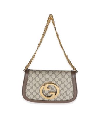 Beige GG Supreme Canvas Blondie Shoulder Bag