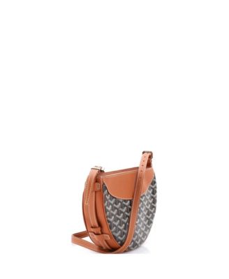 Hirondelle Shoulder Bag Coated Canvas and Leather