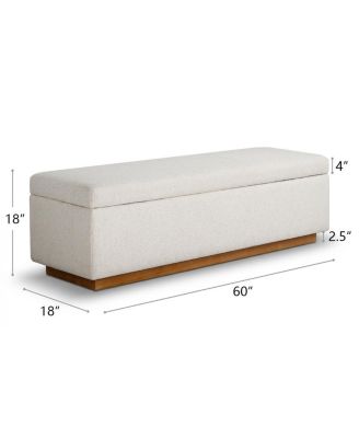 Upholstered Storage Bench Ottoman, Lift-Top Bedroom End Bench
