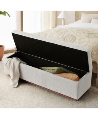 Upholstered Storage Bench Ottoman, Lift-Top Bedroom End Bench