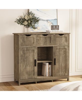 Storage Cabinets, Wooden Floor Cabinet, with Drawers and Shelves Storage Cabinets, Accent